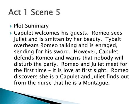 romeo and juliet act 1 scene 5 summary